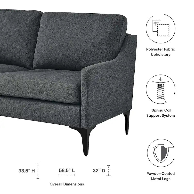 Gepolstertes Stoff-Loveseat