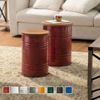 Glitzhome Set of 2 19 H Farmhouse End Table Storage Ottoman