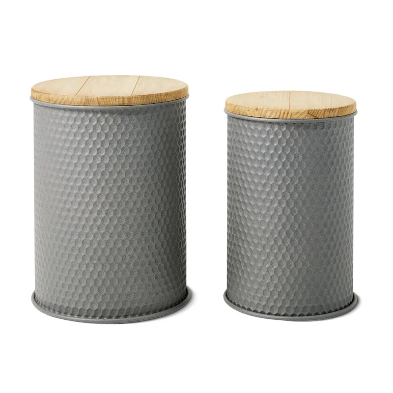 2er-Set 48 cm hoher Beistelltisch-Aufbewahrungshocker im Landhausstil