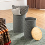 2er-Set 48 cm hoher Beistelltisch-Aufbewahrungshocker im Landhausstil