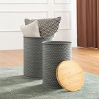 2er-Set 48 cm hoher Beistelltisch-Aufbewahrungshocker im Landhausstil