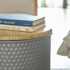 2er-Set 48 cm hoher Beistelltisch-Aufbewahrungshocker im Landhausstil