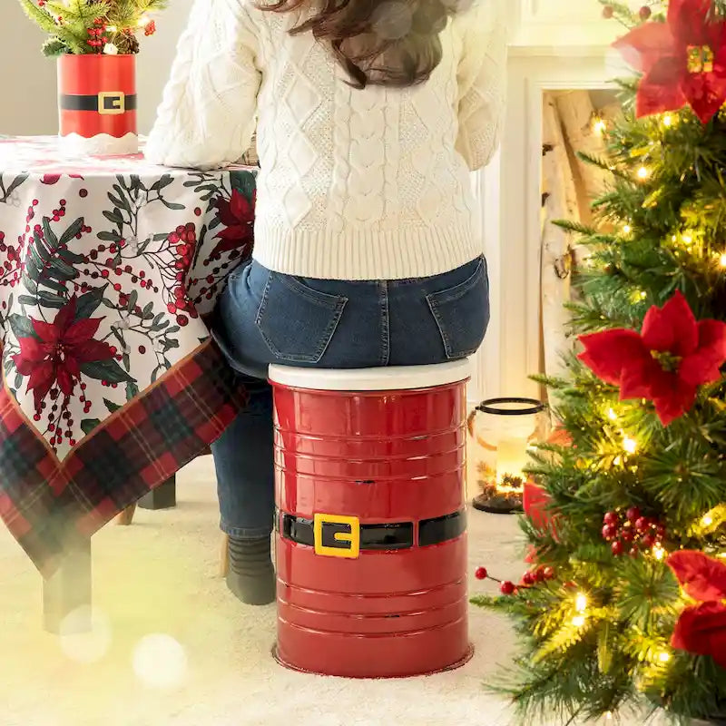 2er-Set 48 cm hoher Beistelltisch-Aufbewahrungshocker im Landhausstil