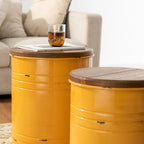 2er-Set 48 cm hoher Beistelltisch-Aufbewahrungshocker im Landhausstil