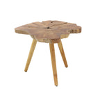 Akazienholz handgemachter Beistelltisch mit Baumkante und Dreibeinfüßen – Braun – 25B x 27L x 20H