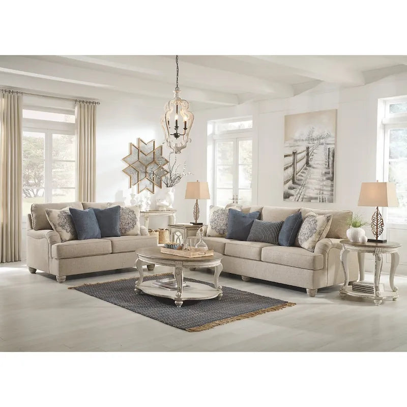 Beistelltisch – Weiß/Braun – 66 B x 66 T x 65,7 H