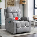 Manual Recliner Massage and Heating Chair Sofa with 2 Cup Holders Breathable Fabric