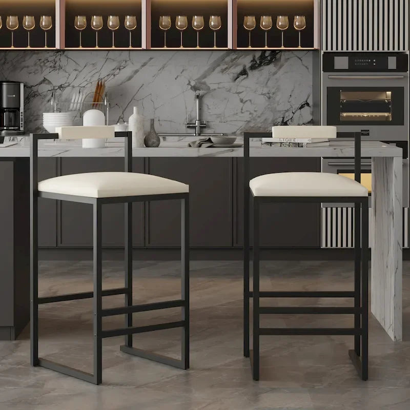 Moderne Barhocker Esszimmerstühle mit Fußstütze für die Küche