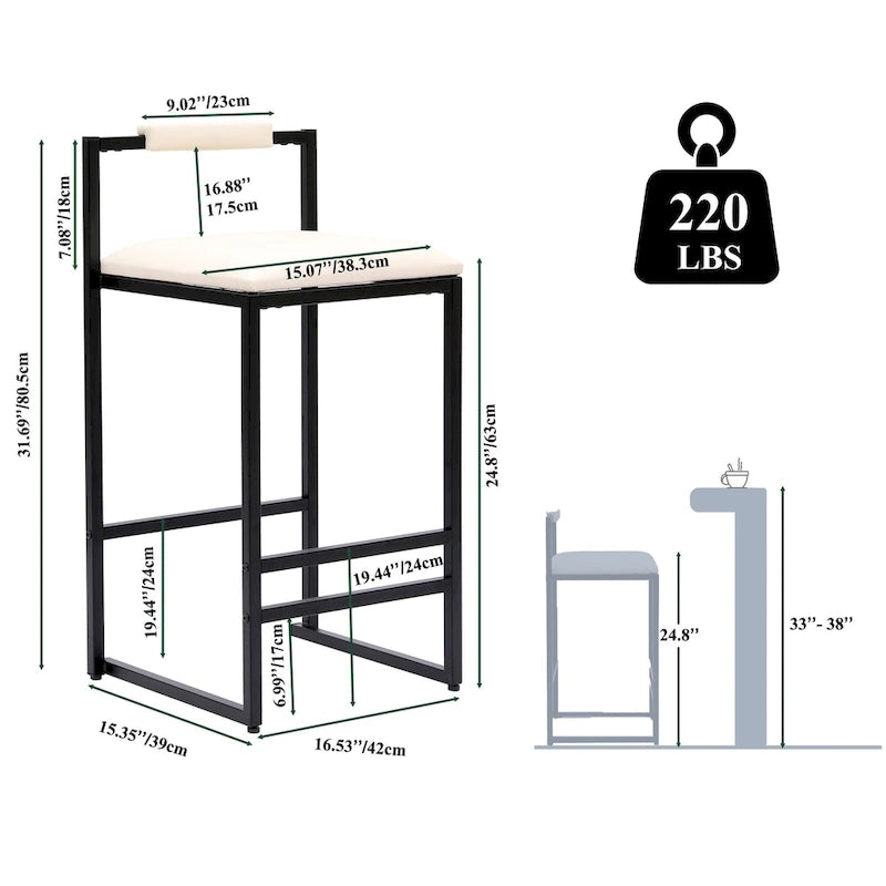 Moderne Barhocker Esszimmerstühle mit Fußstütze für die Küche