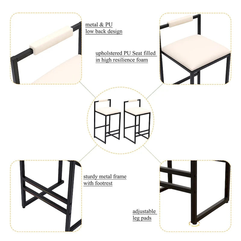 Moderne Barhocker Esszimmerstühle mit Fußstütze für die Küche