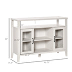 Sideboard Bauernhaus-Stil Buffet Schrank, Kaffeebar-Schrank mit Ablageflächen, Küchenschrank mit 2 gerahmten Glastüren