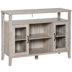 Sideboard Bauernhaus-Stil Buffet Schrank, Kaffeebar-Schrank mit Ablageflächen, Küchenschrank mit 2 gerahmten Glastüren