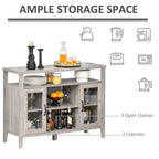 Sideboard Bauernhaus-Stil Buffet Schrank, Kaffeebar-Schrank mit Ablageflächen, Küchenschrank mit 2 gerahmten Glastüren