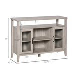 Sideboard Bauernhaus-Stil Buffet Schrank, Kaffeebar-Schrank mit Ablageflächen, Küchenschrank mit 2 gerahmten Glastüren