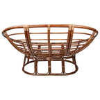 Doppelter Papasan-Rattansessel mit wetterfestem Kissen
