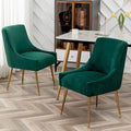 Moderner Glam Bouclé-Stuhl mit Plissee-Samtbezug für Esszimmer oder Schminktisch, 2er-Set mit Rückenlehne