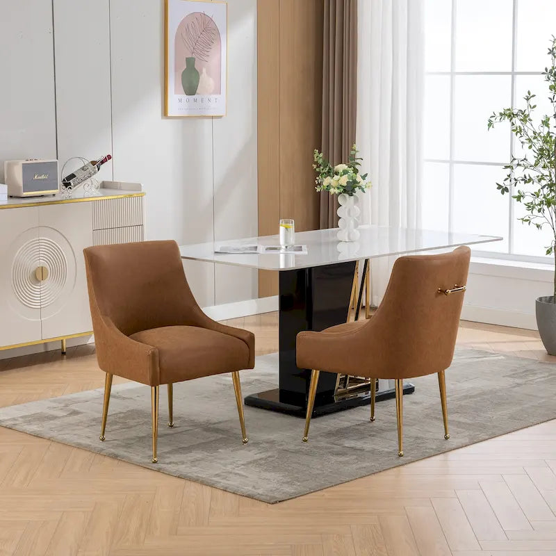 Moderner Glam Bouclé-Stuhl mit Plissee-Samtbezug für Esszimmer oder Schminktisch, 2er-Set mit Rückenlehne