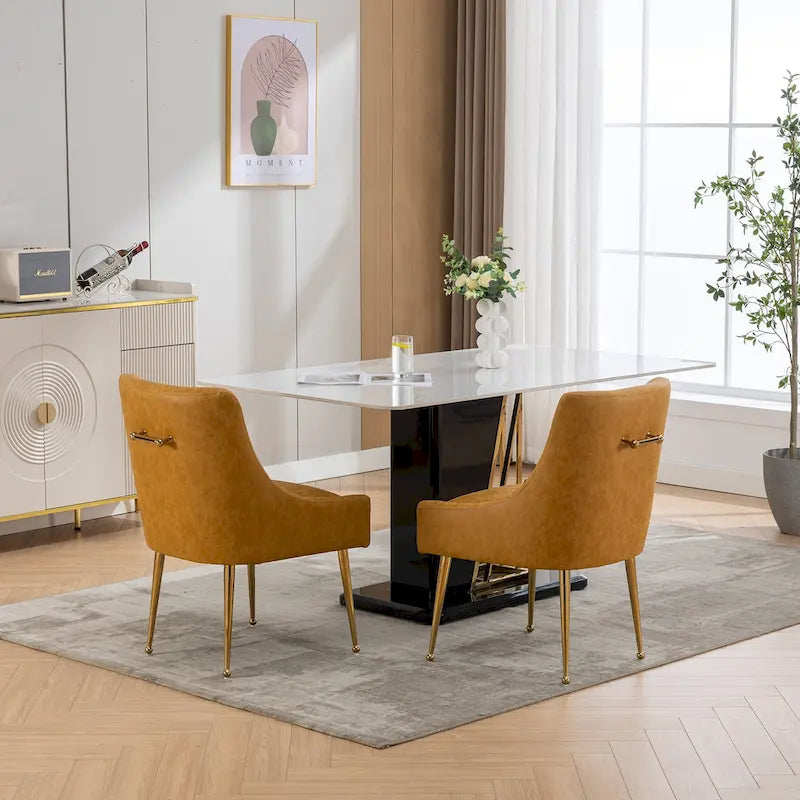 Moderner Glam Bouclé-Stuhl mit Plissee-Samtbezug für Esszimmer oder Schminktisch, 2er-Set mit Rückenlehne