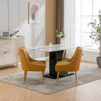 Moderner Glam Bouclé-Stuhl mit Plissee-Samtbezug für Esszimmer oder Schminktisch, 2er-Set mit Rückenlehne