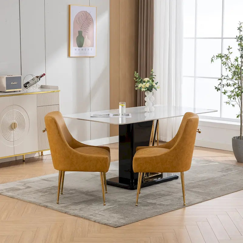 Moderner Glam Bouclé-Stuhl mit Plissee-Samtbezug für Esszimmer oder Schminktisch, 2er-Set mit Rückenlehne