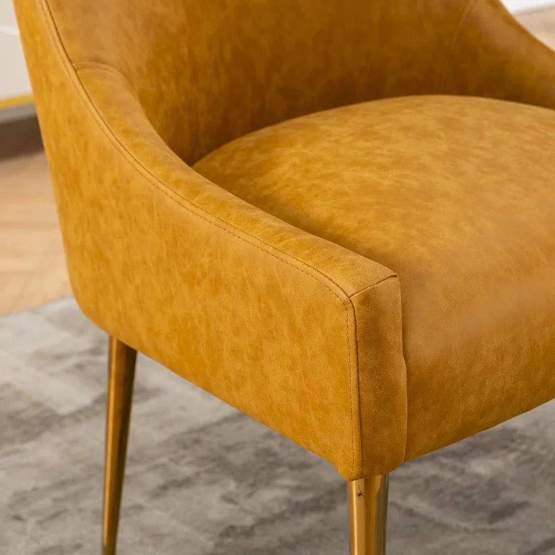 Moderner Glam Bouclé-Stuhl mit Plissee-Samtbezug für Esszimmer oder Schminktisch, 2er-Set mit Rückenlehne