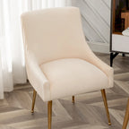 Moderner Glam Bouclé-Stuhl mit Plissee-Samtbezug für Esszimmer oder Schminktisch, 2er-Set mit Rückenlehne