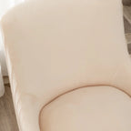 Moderner Glam Bouclé-Stuhl mit Plissee-Samtbezug für Esszimmer oder Schminktisch, 2er-Set mit Rückenlehne