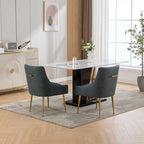 Moderner Glam Bouclé-Stuhl mit Plissee-Samtbezug für Esszimmer oder Schminktisch, 2er-Set mit Rückenlehne
