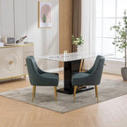 Moderner Glam Bouclé-Stuhl mit Plissee-Samtbezug für Esszimmer oder Schminktisch, 2er-Set mit Rückenlehne