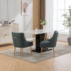 Moderner Glam Bouclé-Stuhl mit Plissee-Samtbezug für Esszimmer oder Schminktisch, 2er-Set mit Rückenlehne