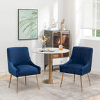 Moderner Glam Bouclé-Stuhl mit Plissee-Samtbezug für Esszimmer oder Schminktisch, 2er-Set mit Rückenlehne