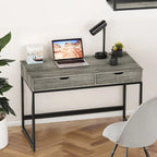 43 Zoll Home Office Computertisch mit 2 Schubladen, moderner Schreibtisch