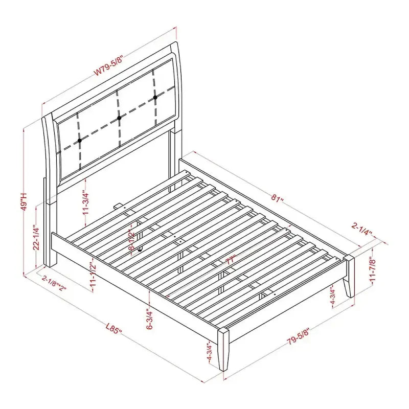 Gepolstertes Plattformbett Modern Espresso