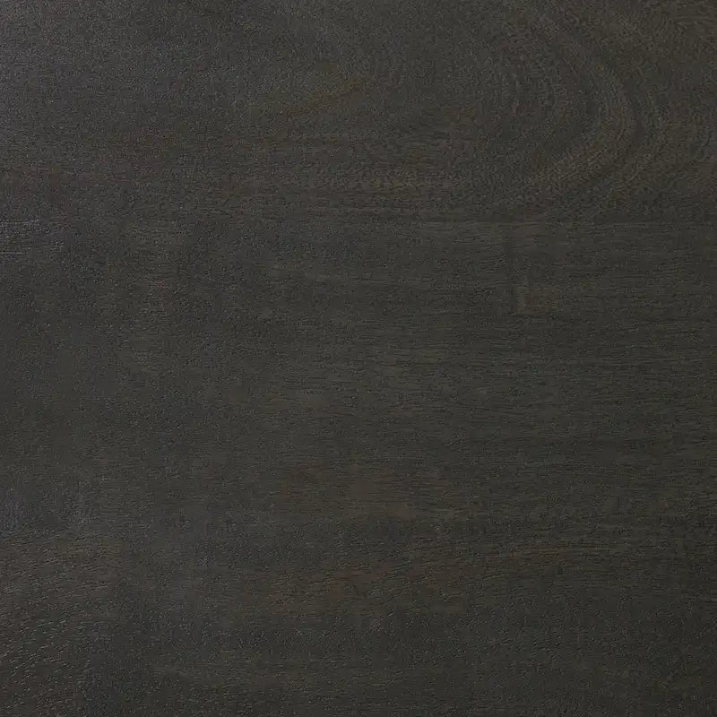 Dunkelbraunes Holz mit schwarzem Metallsockel runder Beistelltisch