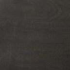 Dunkelbraunes Holz mit schwarzem Metallsockel runder Beistelltisch