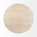 Dunkelbraunes Holz mit schwarzem Metallsockel runder Beistelltisch