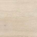 Dunkelbraunes Holz mit schwarzem Metallsockel runder Beistelltisch