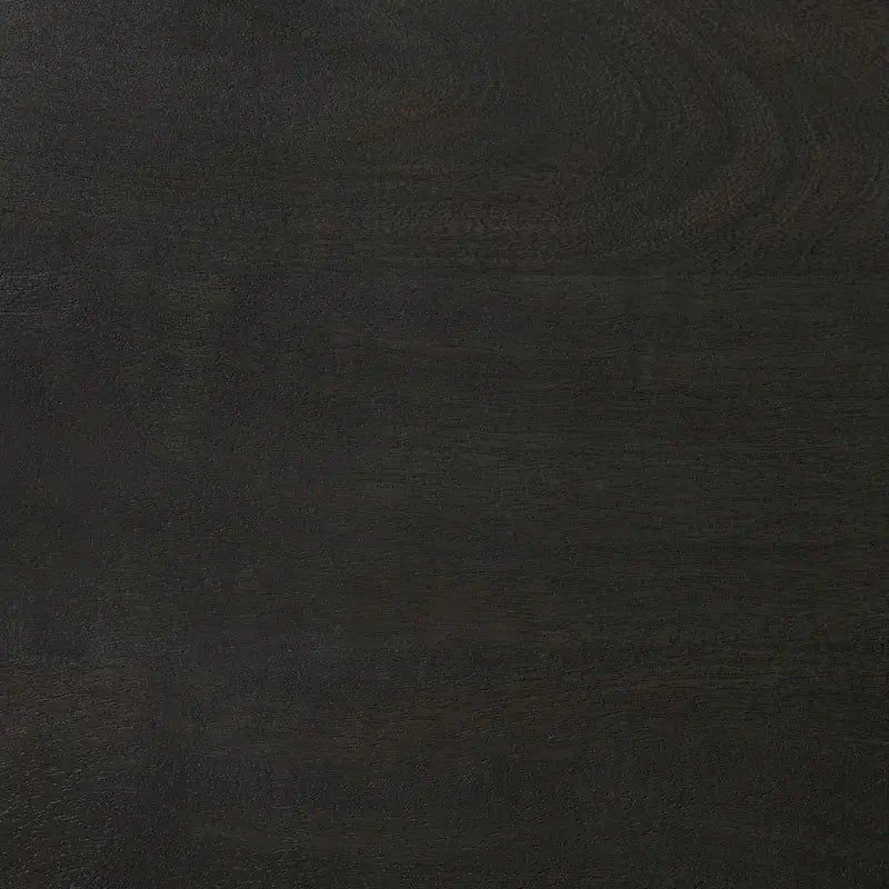 Dunkelbraunes Holz mit schwarzem Metallsockel runder Beistelltisch
