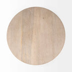 Dunkelbraunes Holz mit schwarzem Metallsockel runder Beistelltisch