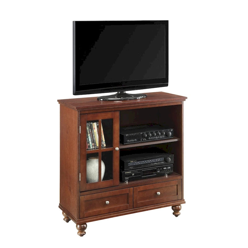 Highboy 40 TV-Schrank mit 2 Schubladen, Aufbewahrungsschrank und Regalen