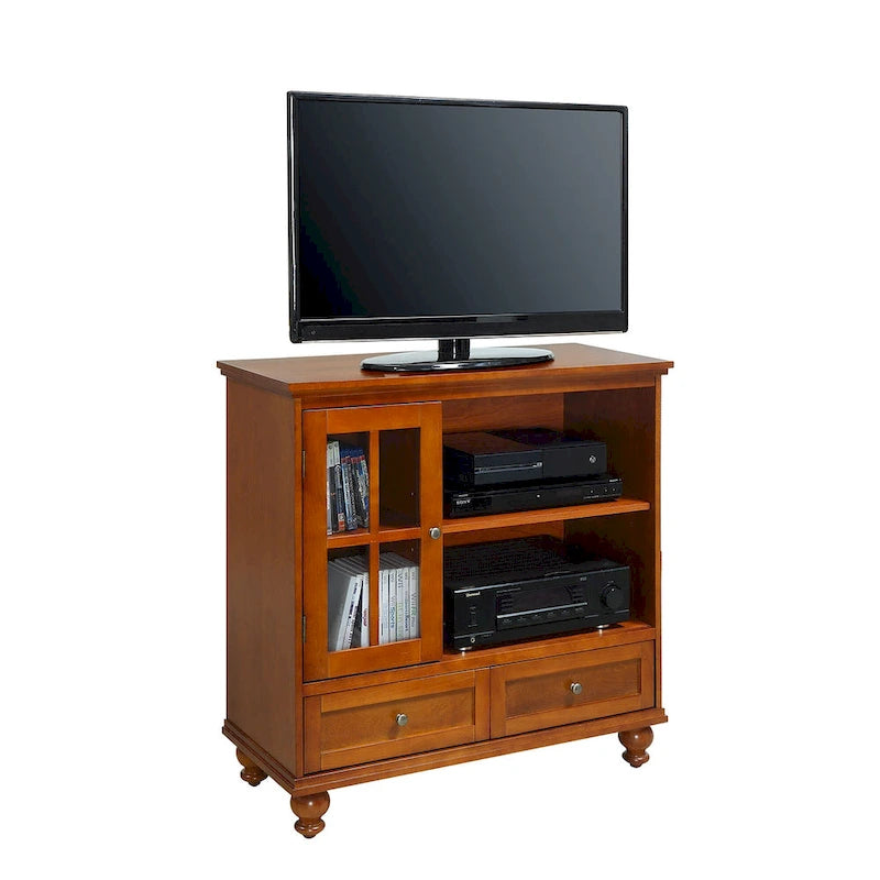 Highboy 40 TV-Schrank mit 2 Schubladen, Aufbewahrungsschrank und Regalen