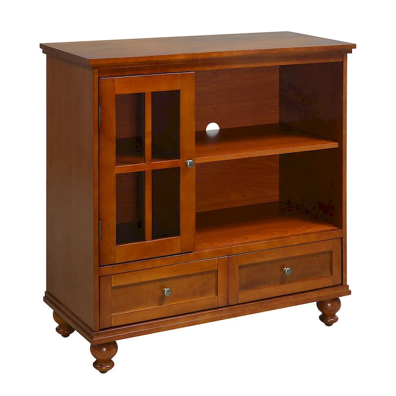 Highboy 40 TV-Schrank mit 2 Schubladen, Aufbewahrungsschrank und Regalen