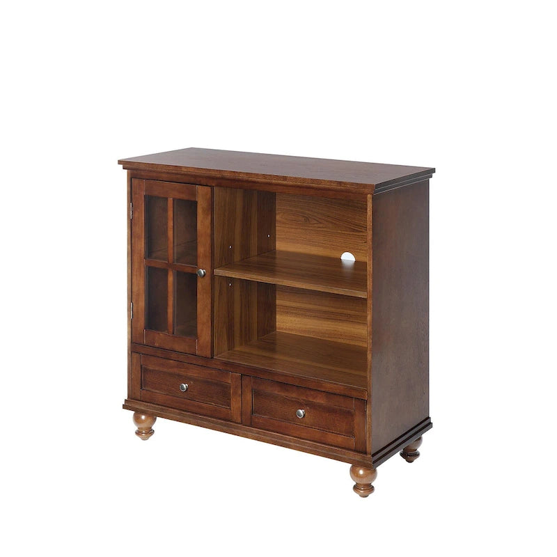 Highboy 40 TV-Schrank mit 2 Schubladen, Aufbewahrungsschrank und Regalen