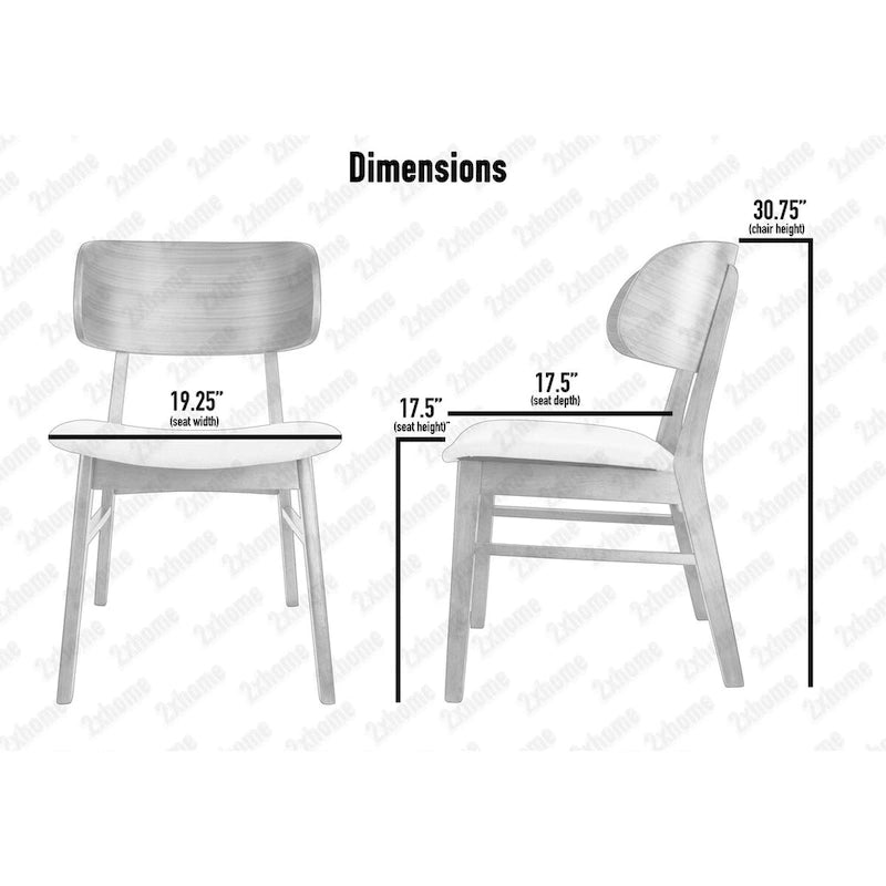 2er Set Retro brauner Esszimmerstuhl mit Holzbeinen, geschwungener Rückenlehne und gepolsterter Sitzfläche aus Stoff