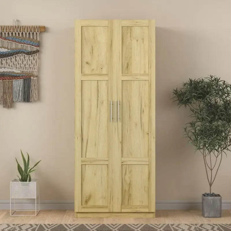 Hoher Wäscheschrank und Aufbewahrungsschrank mit 2 Türen und 3 Trennwänden zur Unterteilung von 4 Ablagefächern 75B x 40T x 180H cm