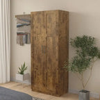 Hoher Wäscheschrank und Aufbewahrungsschrank mit 2 Türen und 3 Trennwänden zur Unterteilung von 4 Ablagefächern 75B x 40T x 180H cm