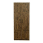 Hoher Wäscheschrank und Aufbewahrungsschrank mit 2 Türen und 3 Trennwänden zur Unterteilung von 4 Ablagefächern 75B x 40T x 180H cm