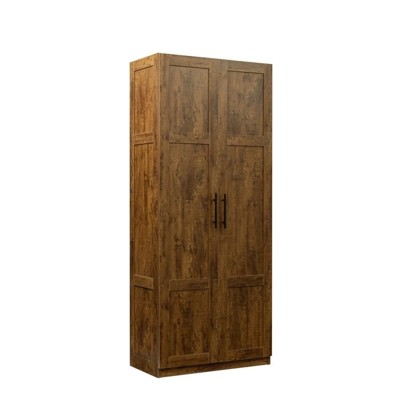 Hoher Wäscheschrank und Aufbewahrungsschrank mit 2 Türen und 3 Trennwänden zur Unterteilung von 4 Ablagefächern 75B x 40T x 180H cm