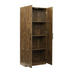 Hoher Wäscheschrank und Aufbewahrungsschrank mit 2 Türen und 3 Trennwänden zur Unterteilung von 4 Ablagefächern 75B x 40T x 180H cm