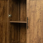 Hoher Wäscheschrank und Aufbewahrungsschrank mit 2 Türen und 3 Trennwänden zur Unterteilung von 4 Ablagefächern 75B x 40T x 180H cm